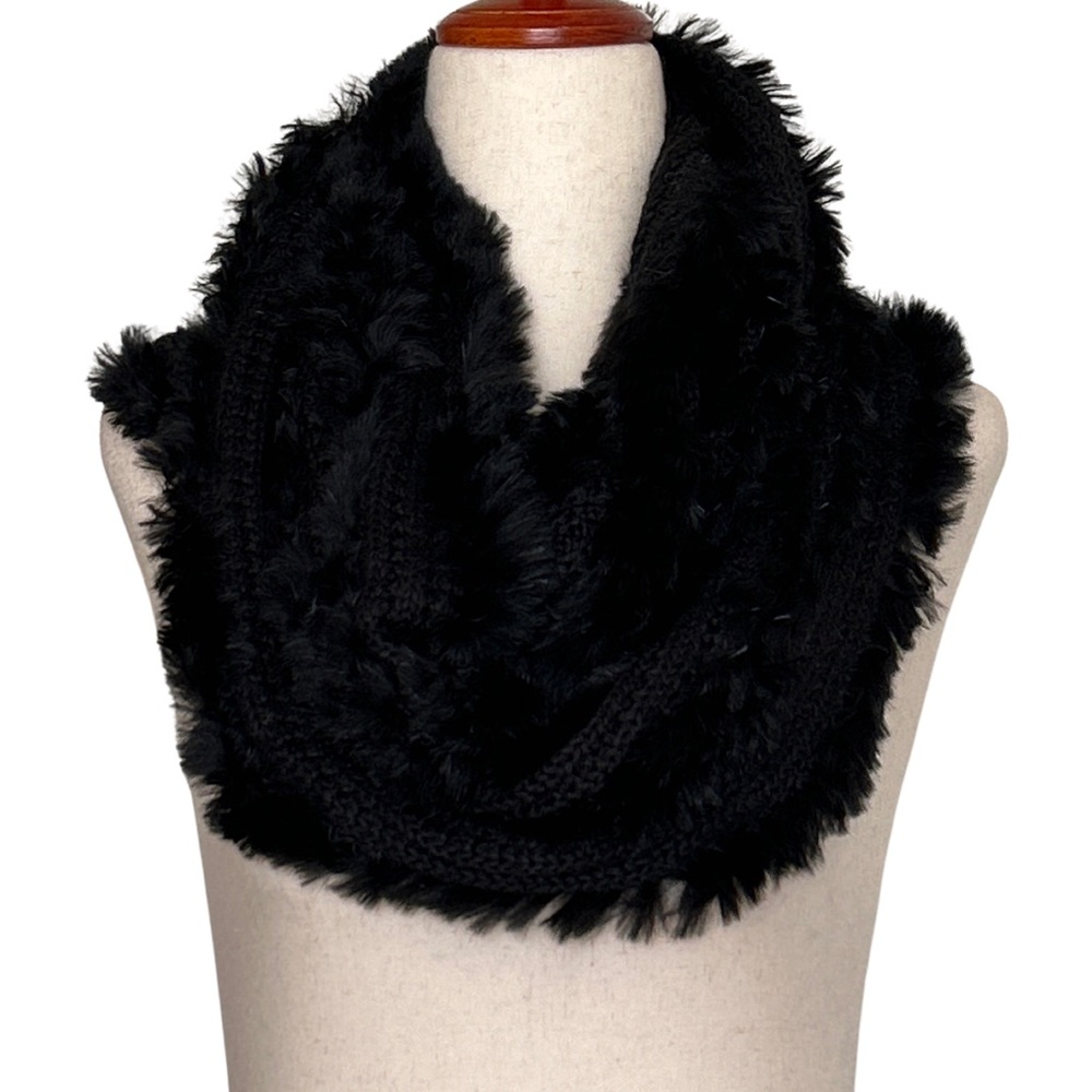 Saks Fifth Avenue Genuine Rabbit Fur Infinity Scarf - Black
